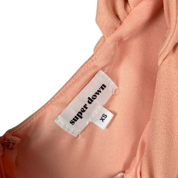 Superdown Draped Peach Sleeveless Ruched Bodycon Mini Dress Size XS - Picture 5 of 8